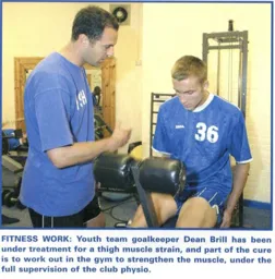 Dean Brill recovering in the gym from an injury 02-03 programme feature