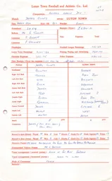 Derby County A 29.3.1975 Match Paperwork