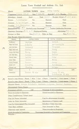 Derby County H 3.11.1962 Match Paperwork