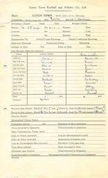 Doncaster Rovers H 12.3.1952 Match Paperwork