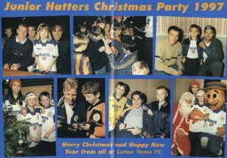 Gary Doherty, Liam George, David Oldfield, Tony Thorpe, Steve Davis and Ian Feuer make an appearance at the Junior Hatter Christmas Party - 97:98 programme feature