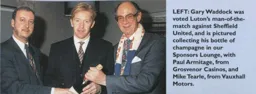Gary Waddock, man of the match with the bubbly! - 95-96 programme feature