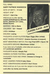 Gary Waddock Article Supporters Club Fanzine Issue 26 1996