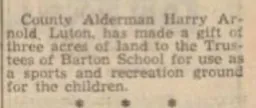 Gifting Land for Barton School