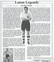 Gordon Turner Article Supporters Club Fanzine Issue 56 2003