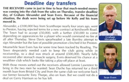 Graham Alexander and Sean Evers leave, because our financial situation - 98:99 programme feature
