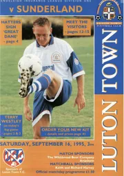 Hatters sign Johnny Vilstrup programme cover - 95-96 programme feature