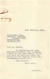 Hugh McJarrow transfer correspondence