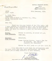 Hull City A 27.2.1954 Match Paperwork & Correspondence_Part2