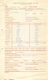 Ipswich Town A 28.8.1954 Match Paperwork