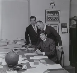 Jack Bannister Signs Watched by Tommy Hodgson and Allan Brown