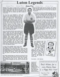 Jesse Pye Article Supporters Club Fanzine Issue 51 2001