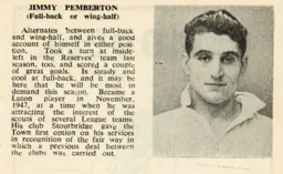 Jim Pemberton Luton News Handbook 1949-50