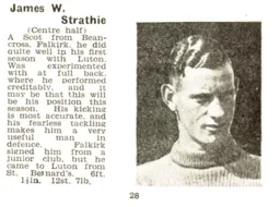 Jim Strathie Luton News Handbook 1938-39