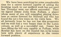 Jimmy Jinks Signs March 1950