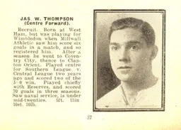 Jimmy Thompson Luton News Handbook 1925-26