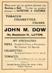 John Dow Advert Luton News Handbook 1923-24