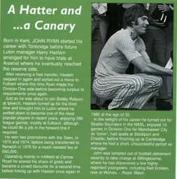 John Ryan, A Hatter and a Canary - 95-96 programme feature