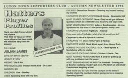Julian James Article Supporters Club Fanzine Issue 27 1996