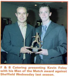 Kevin Foley receives his man of the match award - 04:05 programme feature