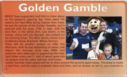 Lee Mansell dishing out the golden gamble winnings 02-03 programme feature