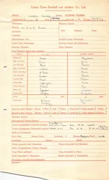 Leeds United A 26.12.1952 Match Paperwork