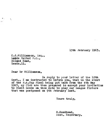 Leeds United A 4.5.1963 Match Paperwork & Correspondence_Part2