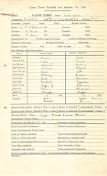 Leeds United H 17.2.1951 Match Paperwork