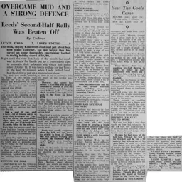 Leeds United v Luton Town 1952-53