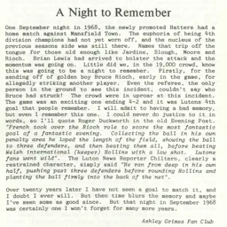 Luton Mansfield Sep 1968 Mad as a Hatter Issue 10 1992