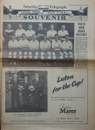 Luton News Cup Final souvenir 1959
