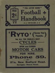 Luton News Football Handbook 1919-20