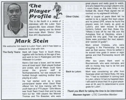 Mark Stein Article Supporters Club Fanzine Issue 46 2000