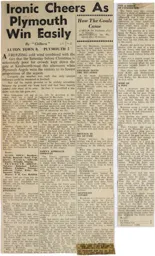 Match Report Luton Plymouth 1961-62