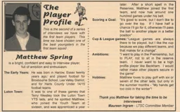 Matt Spring Article Supporters Club Fanzine Issue 44 2000