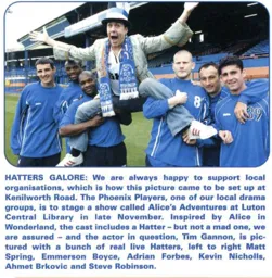 Matthew Spring, Emmerson Boyce, Adrian Forbes, Kevin Nicholls, Ahmet Brkovic and Steve Robinson promote a local show 02-03 programme feature