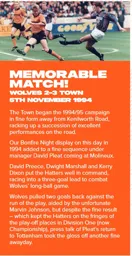 Memorable Match Wolves Luton Nov 1994