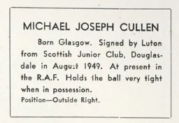 Mick Cullen Club Handbook 1951-52