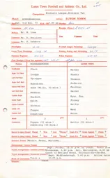 Middlesborough A 3.11.1973 Match Paperwork