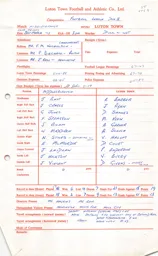 Middlesborough A 31.3.1972 Match Paperwork