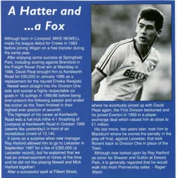 Mike Newell, A Hatter and a Fox - 95-96 programme feature