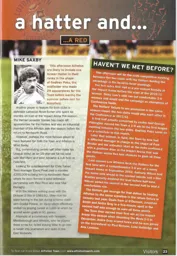 Mike Saxby played for Luton and Alfreton 2013/14 Programme Article