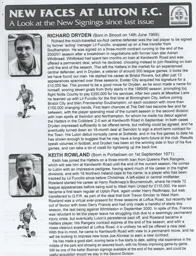 New Faces Article Supporters Club Fanzine Issue 48 2001