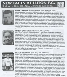 New Faces Part 2 Article Supporters Club Fanzine Issue 46 2000