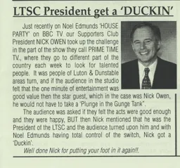 Nick Owen Article Supporters Club Fanzine Issue 28 1996