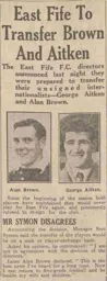 East Fife allow Brown to leave December 1950