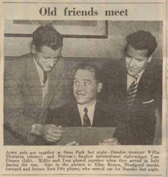 With Tom Finney and Willie Thornton 1955