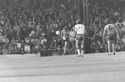 Graham Horn clears the ball