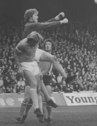 Jimmy Husband watches as another Luton effort is cleared