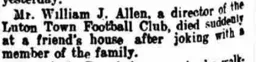 William Allen Dies Oct 1922